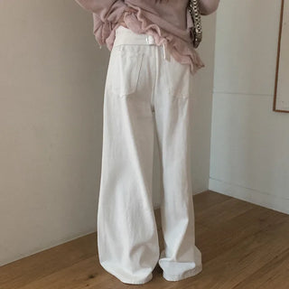 Wide buckle chino pants