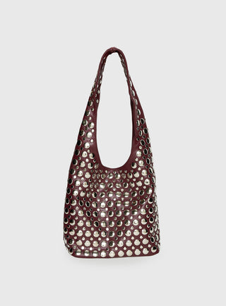 In The Crowd Shoulder Bag Burgundy / Silver