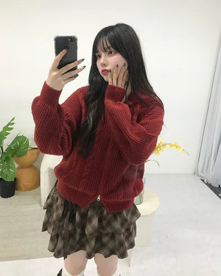 Cable knit oversized cardigan