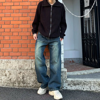 Vintage wide-leg denim pants
