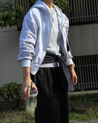 Double-zip cropped hoodie