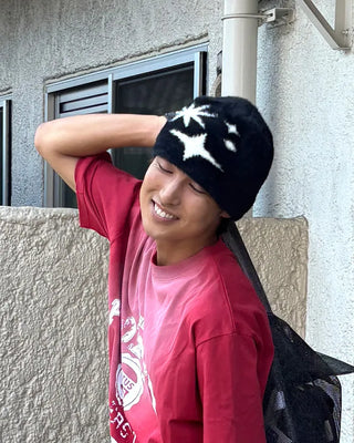 Unisex Star Embroidered Beanie