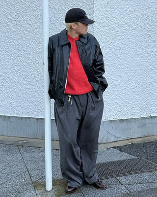 Faux leather blouson