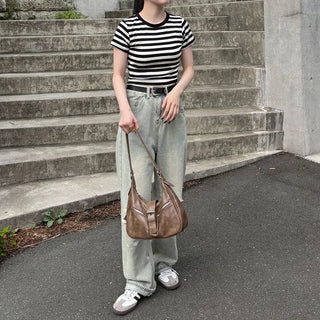Striped cropped T-shirt