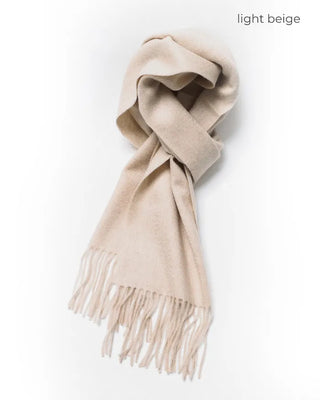 Plain wool tassel scarf