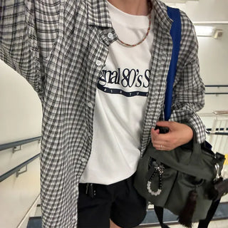 Checked sheer shirt
