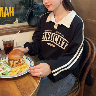 Double-line polo sweatshirt