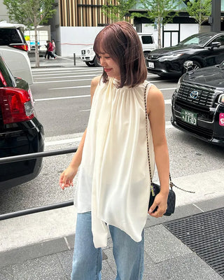 Chiffon scarf detail blouse