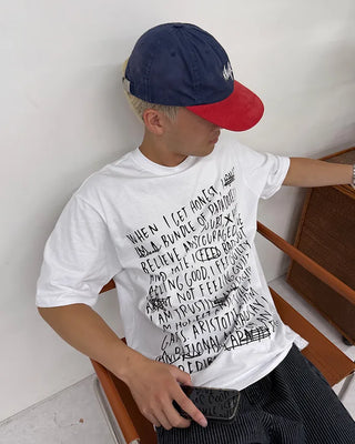 All-lettering short-sleeved T-shirt