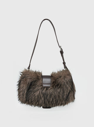 Elliot Faux Fur Shoulder Bag Brown