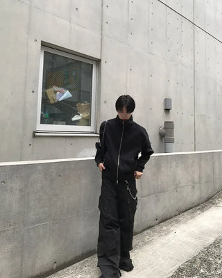 High-neck zip jacket
