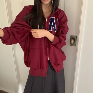 Loose-fit stitched hoodie