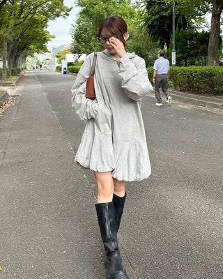 Peplum hoodie dress