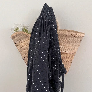 Polka Dot Elastic Waist Chino Pants