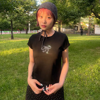 Cubic Ribbon Short-Sleeved T-Shirt