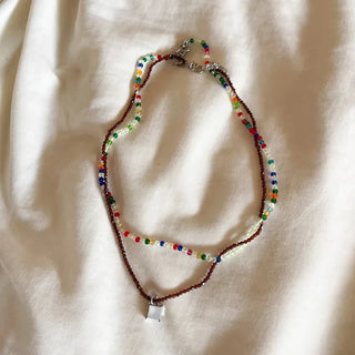 Double Bead Set Necklace