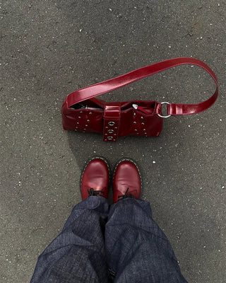 Square studded shoulder bag