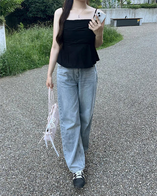 Shirred flared blouse