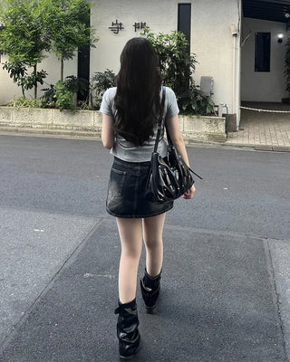 Multi-zip studded shoulder bag