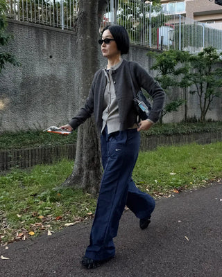 Double-breasted round cardigan