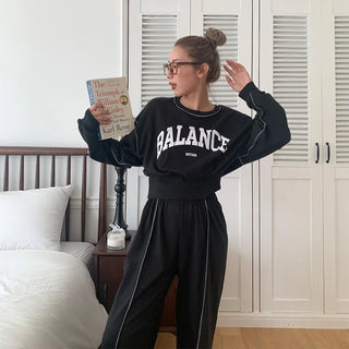 Lettering Sweatshirt Set