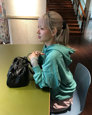 Square leather shoulder bag
