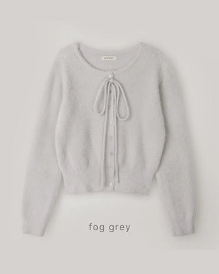(4 colors) Ribbon Strap Fur Cardigan