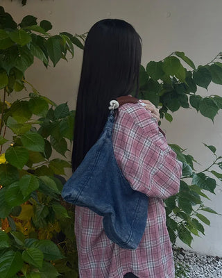 Denim shoulder bag