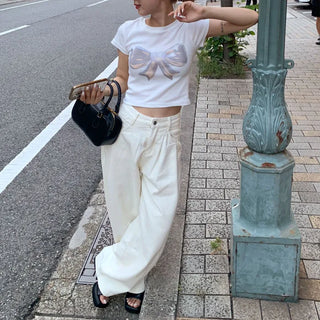 Ribbon Graphic Crop T-Shirt