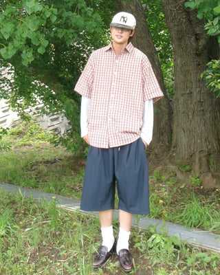 Checked half shirt