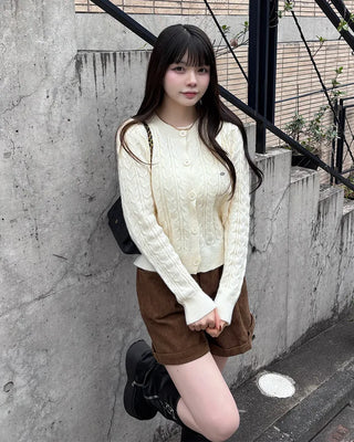 Belted Corduroy Shorts