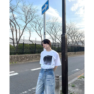 (Unisex) Square Print Short-Sleeve T-Shirt