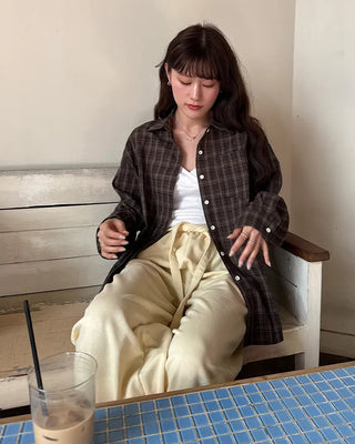 Checked oversized shirt