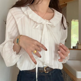 Tucked collar blouse