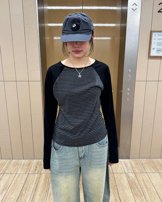 Striped long-sleeved T-shirt