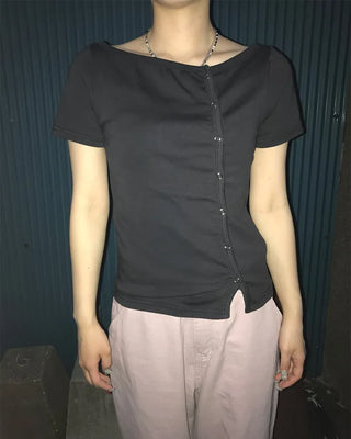 Asymmetrical Button Cardigan