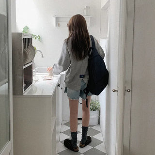 Lettering Slit Sweatshirt