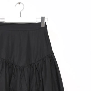 V-neck shirred long skirt