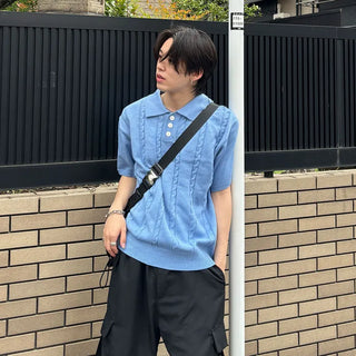 Twisted short-sleeved knit