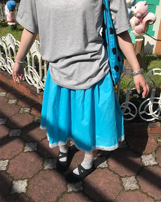 Shirred cotton midi skirt