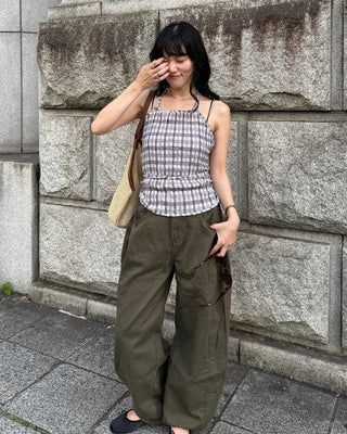 Side pintuck wide pants