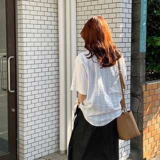Summer striped short-sleeved shirt