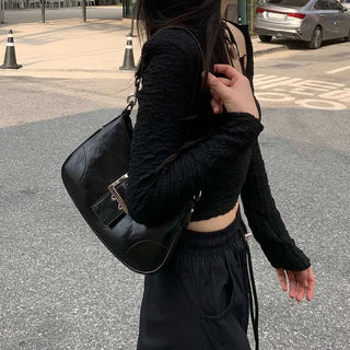 Silver buckle bag