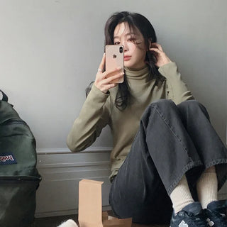 (Slim Fit/Basic Fit) Turtleneck T-Shirt - 7 Colors