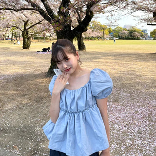 2-way short-sleeved blouse