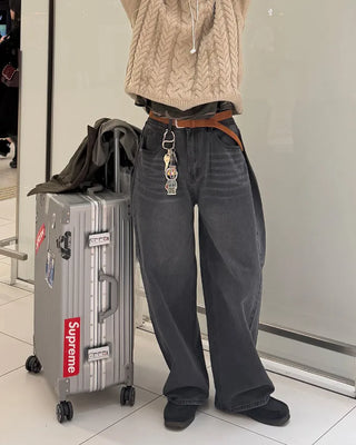 Side-tuck balloon denim