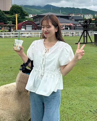 Puff Ribbon Blouse