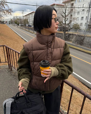 High-neck padded vest