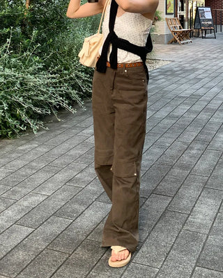 Cargo wide cotton pants