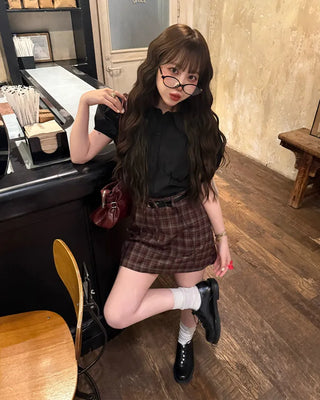 Square buckle shoulder bag